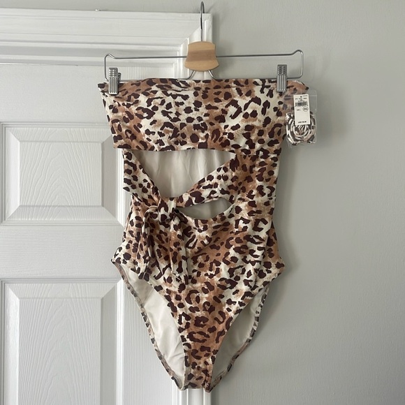 aerie Other - Aerie One Piece Full Coverage Swim Suit in Leopard Size Large NWT